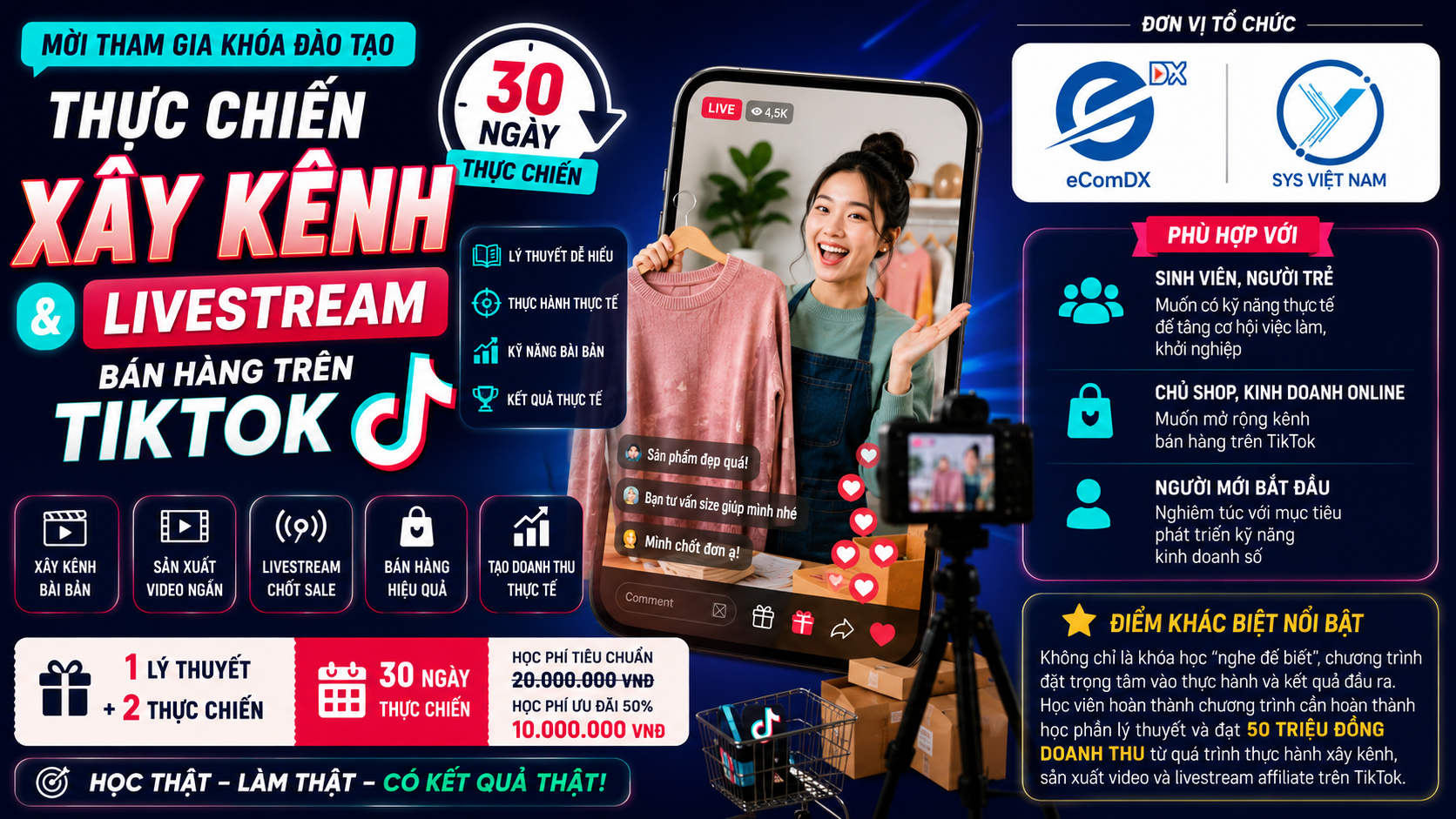 Mời tham gia khóa đào tạo “THỰC CHIẾN XÂY KÊNH & LIVESTREAM BÁN HÀNG TRÊN TIKTOK”